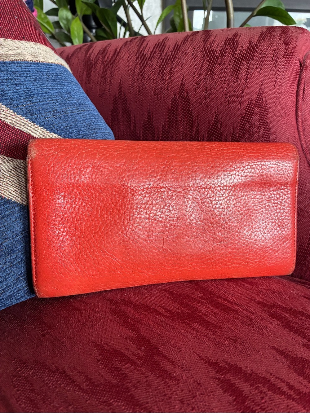 Salvatore Ferragamo Orange Pebbled Leather Clutch Purse with Original Papers - Picture 12 of 13
